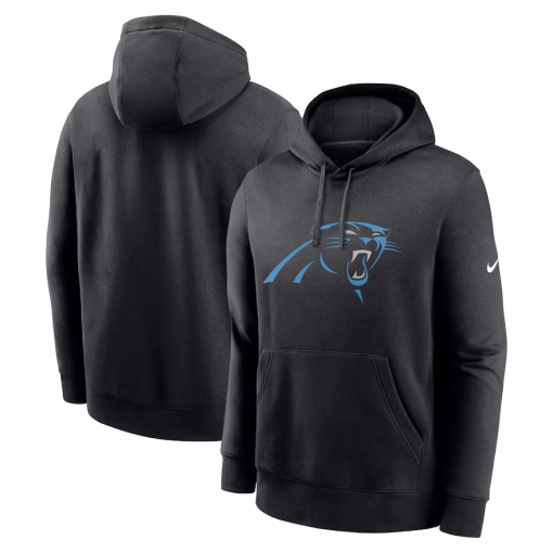 Carolina Panthers Nike Club Logo Pullover Hoodie – Black