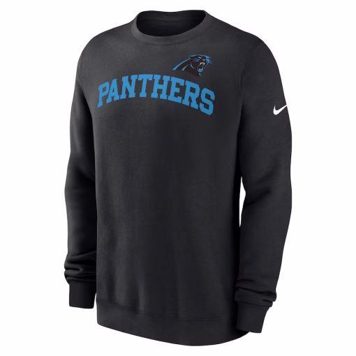 Carolina Panthers Nike Club Pullover Sweatshirt – Black - Image 2