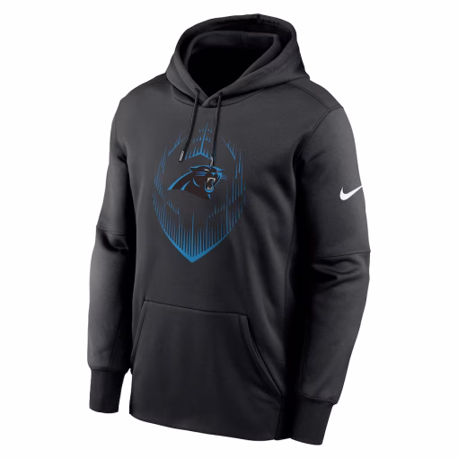 Carolina Panthers Nike Icon Performance Pullover Hoodie – Black - Image 3