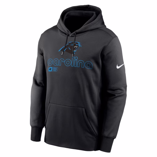 Carolina Panthers Nike Performance Pullover Hoodie – Black - Image 2
