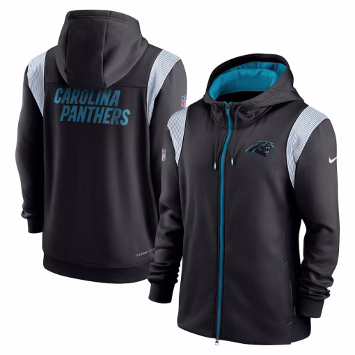 Carolina Panthers Nike Performance Sideline Lockup Full-Zip Hoodie – Black