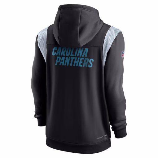 Carolina Panthers Nike Performance Sideline Lockup Full-Zip Hoodie – Black - Image 3