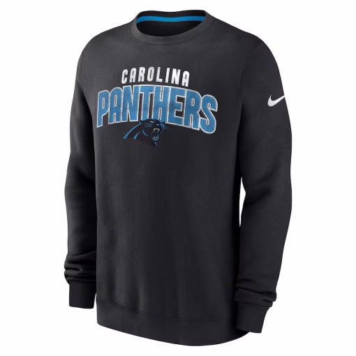 Carolina Panthers Nike Rewind Club Pullover Sweatshirt – Black - Image 2
