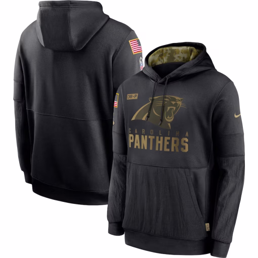 Carolina Panthers Nike Salute to Service Sideline Performance Pullover Hoodie – Black