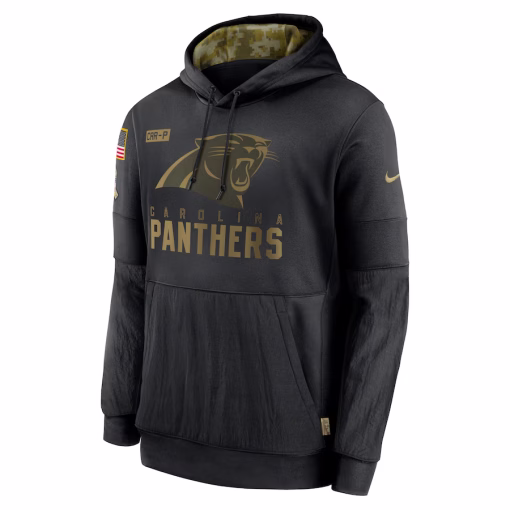Carolina Panthers Nike Salute to Service Sideline Performance Pullover Hoodie – Black - Image 2