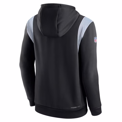 Carolina Panthers Nike Sideline Athletic Stack Performance Pullover Hoodie – Black - Image 3