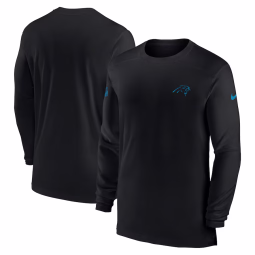 Carolina Panthers Nike Sideline Coach Performance Long Sleeve T-Shirt – Black