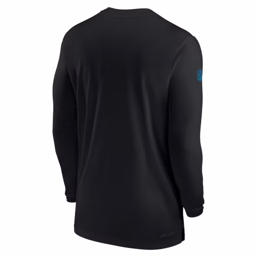 Carolina Panthers Nike Sideline Coach Performance Long Sleeve T-Shirt – Black - Image 3