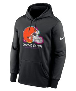 Alternative view of Cleveland Browns Nike 2024 NFL Crucial Catch Performance Fleece Pullover Hoodie – Black
