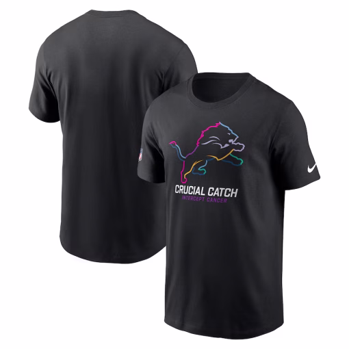 Detroit Lions Nike 2024 NFL Crucial Catch Club T-Shirt – Black