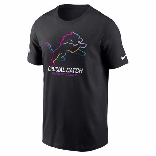 Detroit Lions Nike 2024 NFL Crucial Catch Club T-Shirt – Black - Image 2