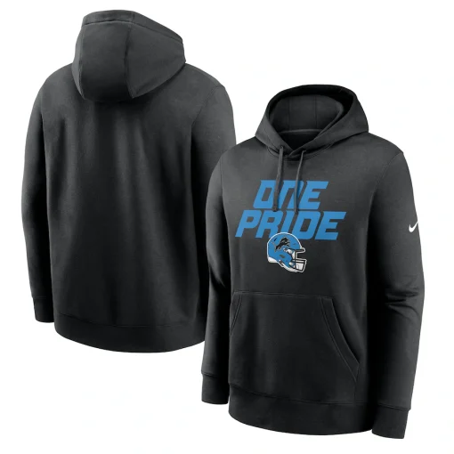 Detroit Lions Nike Club Logo Pullover Hoodie – Black