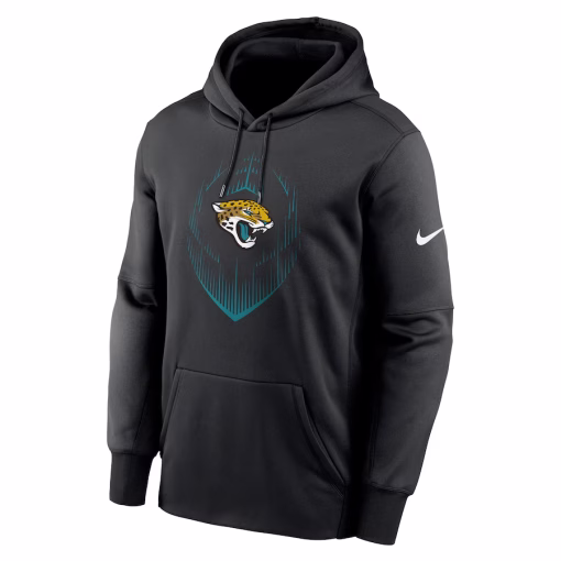 Jacksonville Jaguars Nike Icon Performance Pullover Hoodie – Black - Image 2