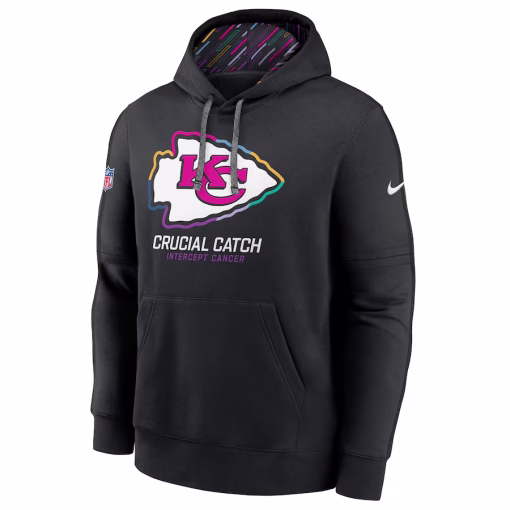 Men’s Kansas City Chiefs Nike Black 2024 NFL Crucial Catch Big & Tall Club Pullover Hoodie - Image 2