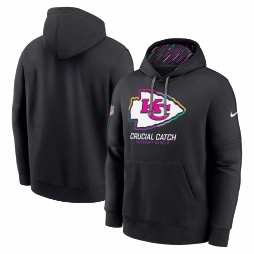 Men’s Kansas City Chiefs Nike Black 2024 NFL Crucial Catch Club Pullover Hoodie