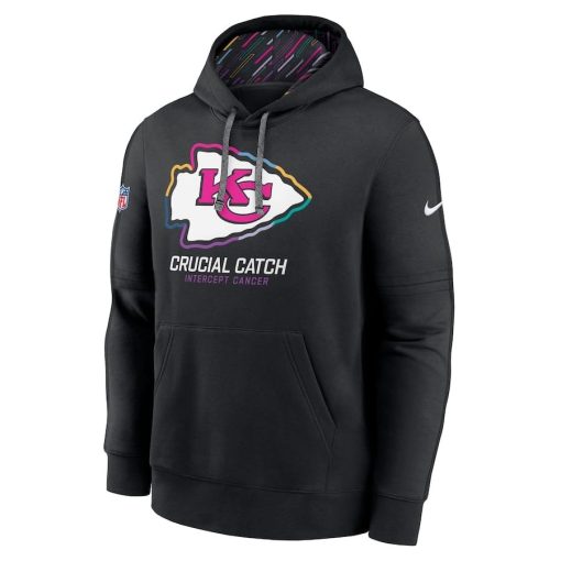 Men’s Kansas City Chiefs Nike Black 2024 NFL Crucial Catch Club Pullover Hoodie - Image 2