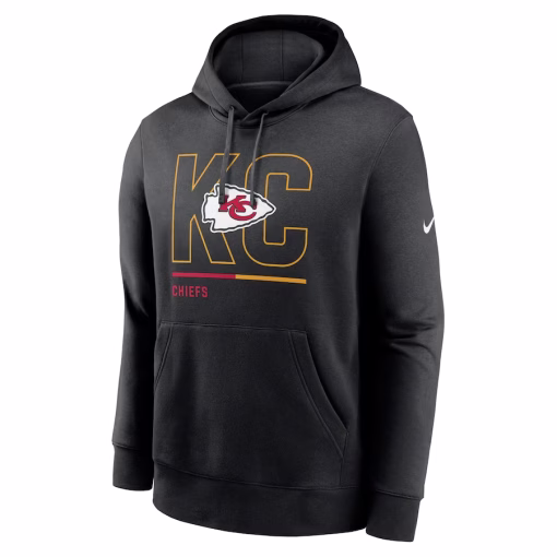 Men’s Kansas City Chiefs Nike Black City Code Club Fleece Pullover Hoodie - Image 2
