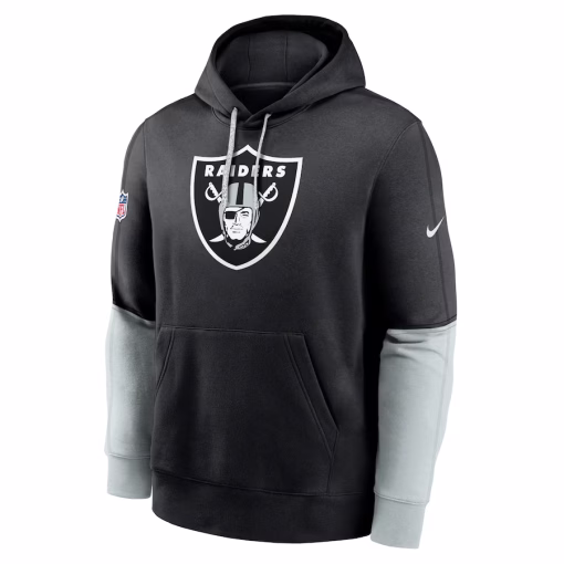 Las Vegas Raiders Nike 2024 Sideline Club Pullover Hoodie – Black - Image 2