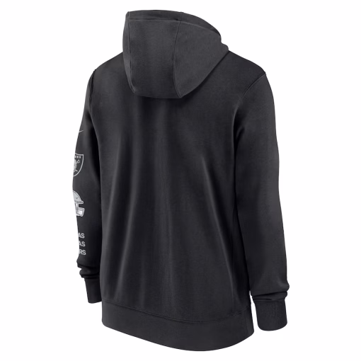 Las Vegas Raiders Nike Club Full-Zip Hoodie Jacket – Black - Image 3