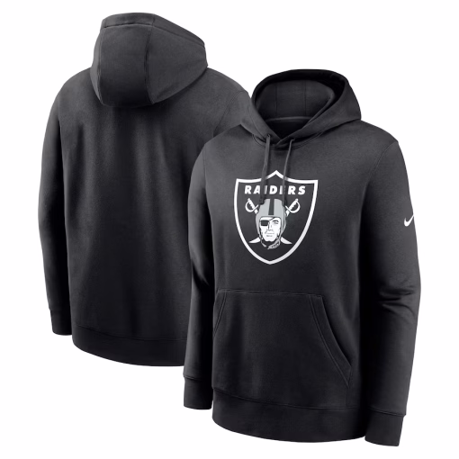 Las Vegas Raiders Nike Club Logo Pullover Hoodie – Black