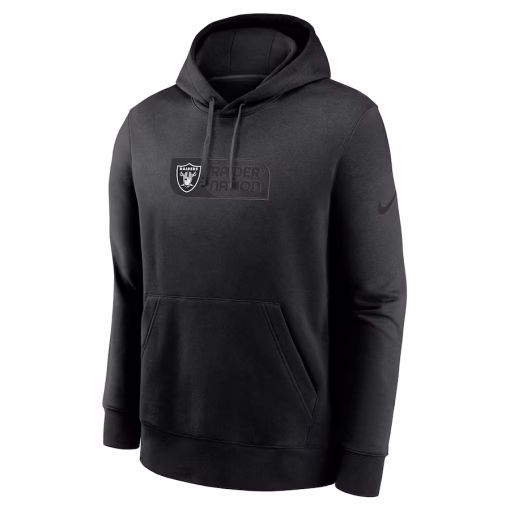 Las Vegas Raiders Nike Edge French Terry Club Pullover Hoodie – Black - Image 2