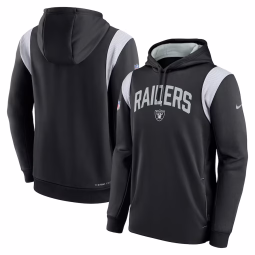 Las Vegas Raiders Nike Sideline Athletic Stack Performance Pullover Hoodie – Black