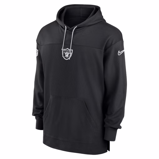 Las Vegas Raiders Nike Sideline Jersey Performance Pullover Hoodie – Black - Image 2