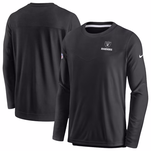 Las Vegas Raiders Nike Sideline Lockup Performance Pullover Sweatshirt – Black