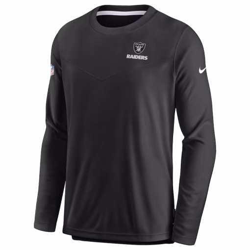 Las Vegas Raiders Nike Sideline Lockup Performance Pullover Sweatshirt – Black - Image 2