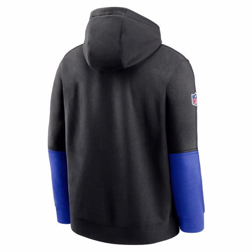 Los Angeles Rams Nike 2024 Sideline Club Pullover Hoodie – Black - Image 3