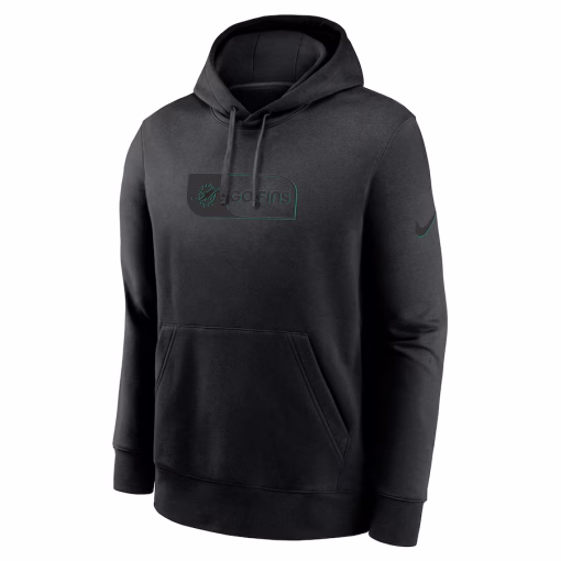 Miami Dolphins Nike Edge French Terry Club Pullover Hoodie – Black - Image 2