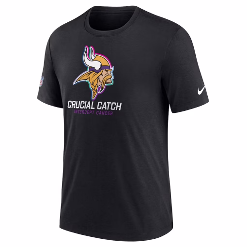 Minnesota Vikings Nike 2024 NFL Crucial Catch T-Shirt – Black - Image 2