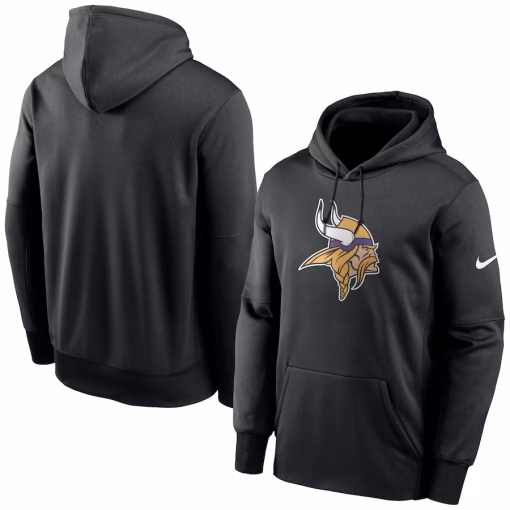 Minnesota Vikings Nike Fan Gear Primary Logo Performance Pullover Hoodie – Black