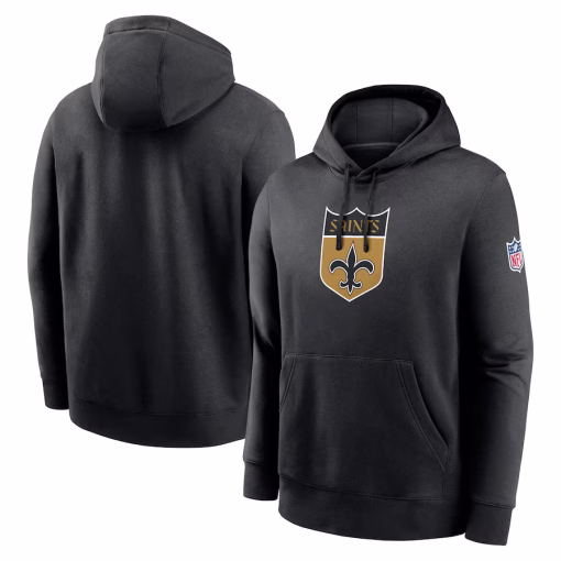 New Orleans Saints Nike 2023 Sideline Club Alternate Tri-Blend Pullover Hoodie – Black