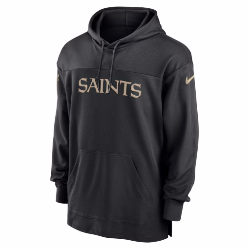 New Orleans Saints Nike 2023 Sideline Lightweight Performance Hooded Top – Black - Image 2