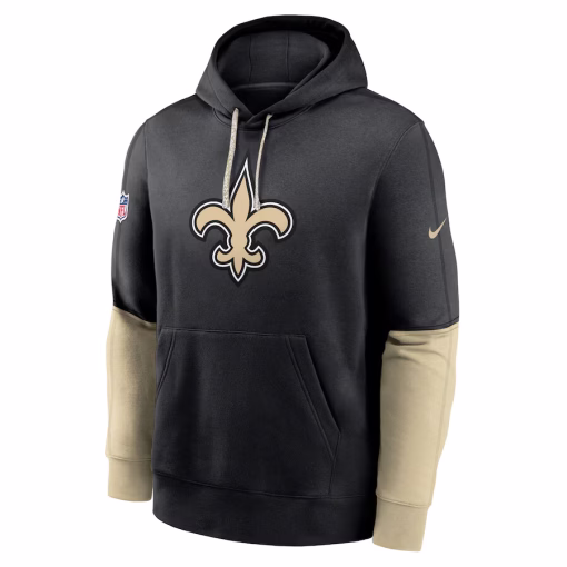New Orleans Saints Nike 2024 Sideline Club Pullover Hoodie – Black - Image 2