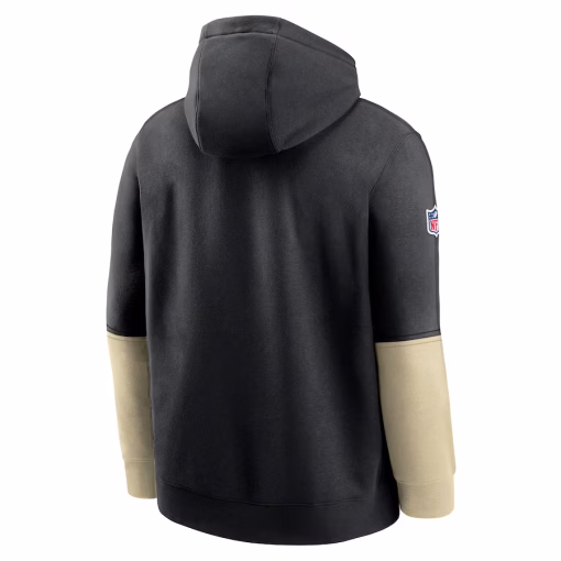 New Orleans Saints Nike 2024 Sideline Club Pullover Hoodie – Black - Image 3