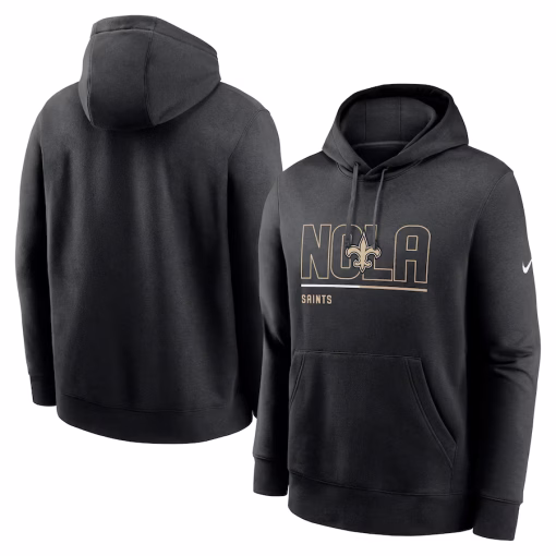 New Orleans Saints Nike City Code Club Fleece Pullover Hoodie – Black