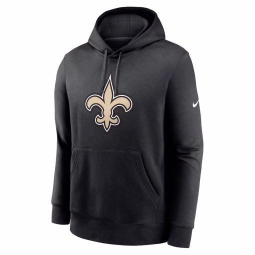 New Orleans Saints Nike Club Logo Pullover Hoodie – Black - Image 2