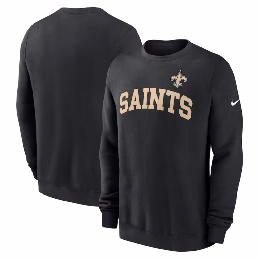 New Orleans Saints Nike Club Pullover Sweatshirt – Black