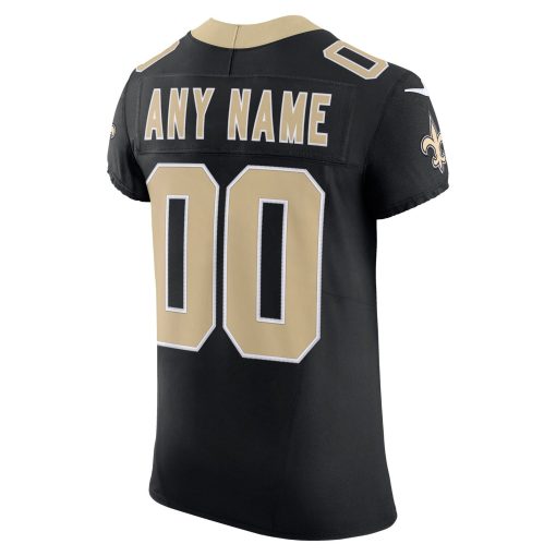 New Orleans Saints Nike Vapor F.U.S.E. Elite Custom Jersey – Black - Image 3