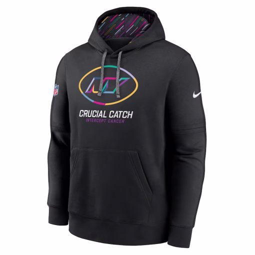 New York Jets Nike 2024 NFL Crucial Catch Club Pullover Hoodie – Black - Image 3