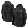 Men’s Philadelphia Eagles Nike Black 2024 Sideline Club Full-Zip Hoodie