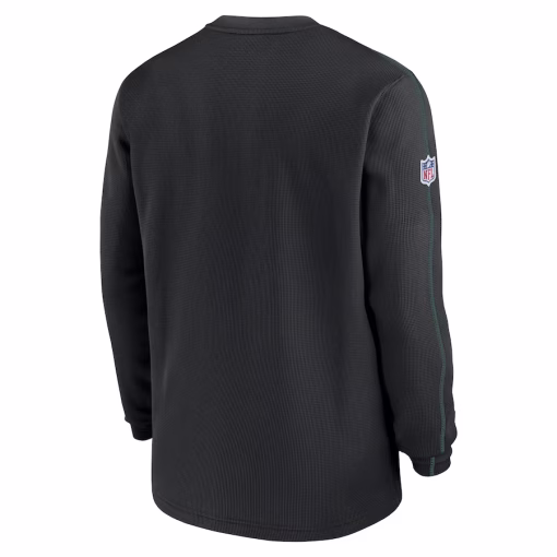Men’s Philadelphia Eagles Nike Black 2024 Sideline Coaches Long Sleeve Top - Image 3