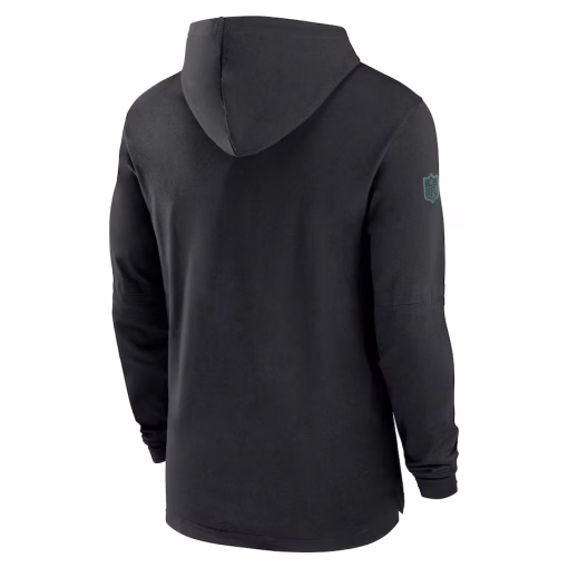 Men’s Philadelphia Eagles Nike Black Sideline Hoodie Performance Long Sleeve T-Shirt - Image 3