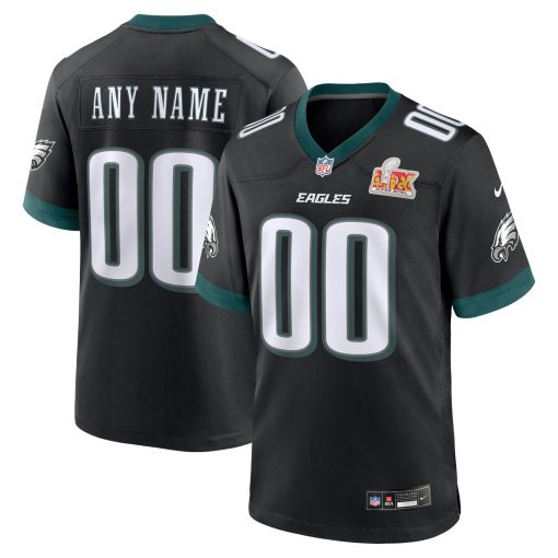 Philadelphia Eagles Nike Super Bowl LIX Custom Alternate Game Jersey – Black