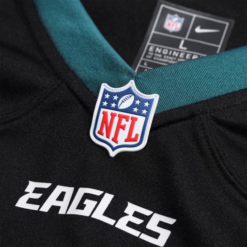 Philadelphia Eagles Nike Super Bowl LIX Custom Alternate Game Jersey – Black - Image 4