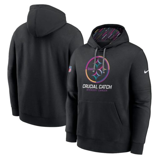 Men’s Pittsburgh Steelers Nike Black 2024 NFL Crucial Catch Club Pullover Hoodie