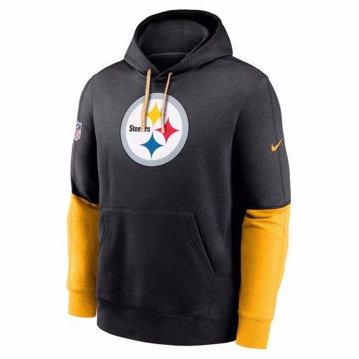 Men’s Pittsburgh Steelers Nike Black 2024 Sideline Club Pullover Hoodie - Image 2