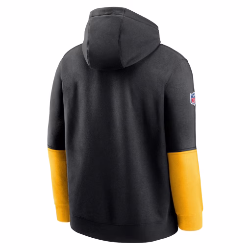 Men’s Pittsburgh Steelers Nike Black 2024 Sideline Club Pullover Hoodie - Image 3